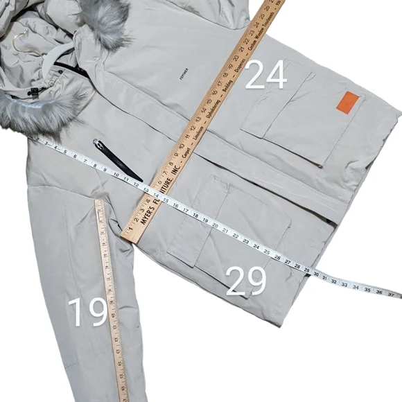 Aelfric Eden solid color plush hooded winter coat parka multi pockets un… Men